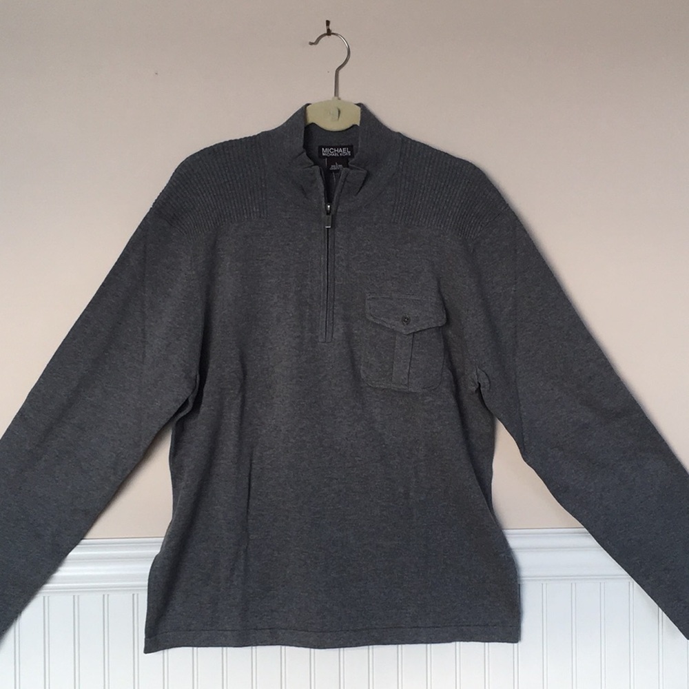 Michael Kors Grey Cotton Knit Pullover